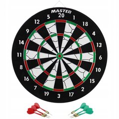 Divpusējs Dartboard MASTER 37 cm + 6 šautriņas cena un informācija | Šautriņmešana, dārts | 220.lv