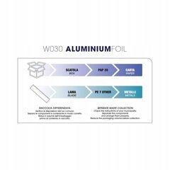 W030 FRIZIERU ALUMĪNIJA FOLIJA 12 CM /15 MIKRONU /. cena un informācija | Matu aksesuāri | 220.lv