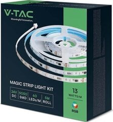 LED лента Magic V-Tac WIFI с пультом, 13W/м, RGB, 24V, IP65, 5 м цена и информация | Светодиодные ленты | 220.lv