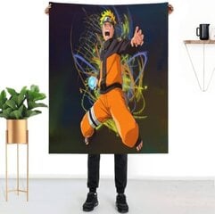 JUST FUNKY Vilnas sega ar Anime Naruto motīvu Melna 100 x 120 cm cena un informācija | Gultas pārklāji, pledi | 220.lv