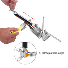 Система заточки кухонных ножей с фиксированным углом из нержавеющей стали, 4 точильных камня цена и информация | Ломтерезки, точилки для ножей | 220.lv