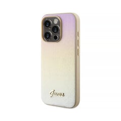 Oriģinālais GUESS (Saffiano Iridescent Script) iPhone 15 Pro (6,1") — Zelts cena un informācija | Telefonu vāciņi, maciņi | 220.lv