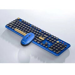 Aula AC306 2in1 2.4G Wireless combo Tastatūra (EN+RU) un Datora pele Blue cena un informācija | Klaviatūras | 220.lv