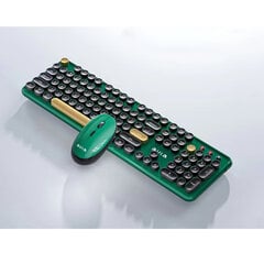 Aula AC306 2in1 2.4G Wireless combo Tastatūra (EN+RU) un Datora pele Green cena un informācija | Klaviatūras | 220.lv