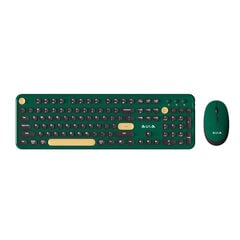 Aula AC306 2in1 2.4G Wireless combo Tastatūra (EN+RU) un Datora pele Green cena un informācija | Klaviatūras | 220.lv