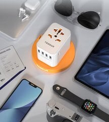 Адаптер TESSAN USB C 30 Вт, 4xUSB и 1xUSB-C, универсальный для путешествий цена и информация | Кабели и провода | 220.lv