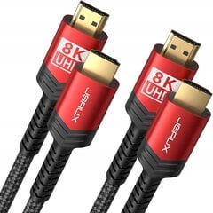 JSAUX HDMI kabelis 7,5 m, garš HDMI 2.1 48 Gb/s optiskās šķiedras kabelis, 2 gab. cena un informācija | Kabeļi un vadi | 220.lv