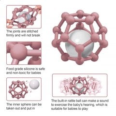 Zīdaiņu grabulītis košļājams, rozā cena un informācija | Rotaļlietas zīdaiņiem | 220.lv