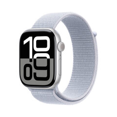 Apple Watch Series 10 GPS 46mm Silver Aluminium Case with Blue Cloud Sport Loop MWWN3ET/A cena un informācija | Viedpulksteņi (smartwatch) | 220.lv