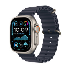 Apple Watch Ultra 2 GPS + Cellular 49mm Natural Titanium Case with Navy Ocean Band MX4D3EL/A cena un informācija | Viedpulksteņi (smartwatch) | 220.lv