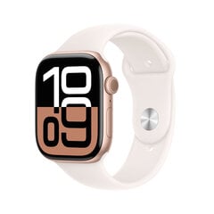 Apple Watch Series 10 GPS 46mm Rose Gold Aluminium Case with Light Blush Sport Band - S/M MWWT3ET/A цена и информация | Смарт-часы (smartwatch) | 220.lv