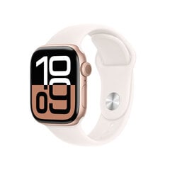 Apple Watch Series 10 GPS 42mm Rose Gold Aluminium Case with Light Blush Sport Band - S/M MWWH3ET/A цена и информация | Смарт-часы (smartwatch) | 220.lv