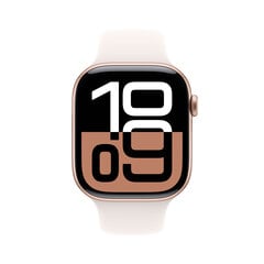 Apple Watch Series 10 GPS + Cellular 46mm Rose Gold Aluminium Case with Light Blush Sport Band - S/M MWY63ET/A цена и информация | Смарт-часы (smartwatch) | 220.lv