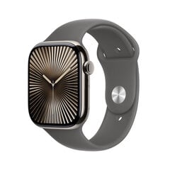 Apple Watch Series 10 GPS + Cellular 46mm Natural Titanium Case with Stone Grey Sport Band - S/M MWY93ET/A цена и информация | Смарт-часы (smartwatch) | 220.lv