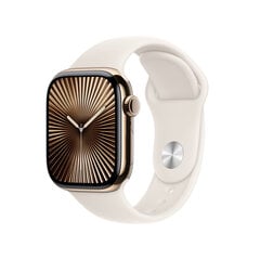 Apple Watch Series 10 GPS + Cellular 42mm Gold Titanium Case with Starlight Sport Band - S/M MX063ET/A цена и информация | Смарт-часы (smartwatch) | 220.lv