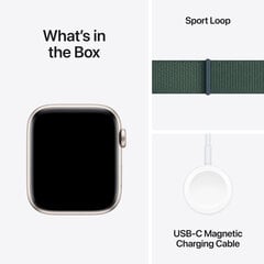 Apple Watch SE GPS 44мм Starlight Aluminium Case with Lake Green Sport Loop MXEW3ET/A цена и информация | Смарт-часы (smartwatch) | 220.lv