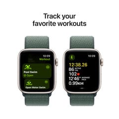 Apple Watch SE GPS 44mm Starlight Aluminium Case with Lake Green Sport Loop MXEW3ET/A cena un informācija | Viedpulksteņi (smartwatch) | 220.lv