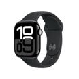 Apple Watch Series 10 GPS + Cellular 42mm Jet Black Aluminium Case with Black Sport Band - M/L MWX73ET/A