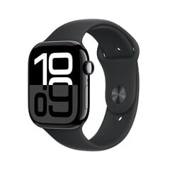 Apple Watch Series 10 GPS 46mm Jet Black Aluminium Case with Black Sport Band - M/L MWWQ3ET/A цена и информация | Смарт-часы (smartwatch) | 220.lv