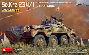 Līmējošais modelis MiniArt 35410 Sd.Kfz.234/1 Schwerer Panzerspähwagen Early Mod. Interior 1/35 цена и информация | Склеиваемые модели | 220.lv