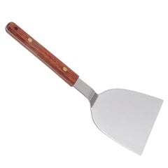 Barbekjū lāpstiņa nerūsējošā tērauda daudzfunkcionāla grila lāpstiņa ar koka rokturi steika zivju klimpu olai 120 mm/4,7 collas cena un informācija | Cepamais papīrs, trauki, formas | 220.lv