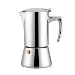 200 ml nerūsējošā tērauda Moka Pot espresso kafijas automāts gāzes un elektriskās plīts virsmai cena un informācija | Virtuves piederumi | 220.lv