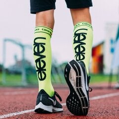 Garās kompresijas zeķes Eleven Sportswear ELEVEN FLUO, dzeltenas cena un informācija | Vīriešu zeķes | 220.lv