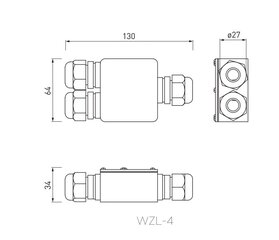 Ūdensizturīga sadales kārba IP68, 450V, 24A, 2,5mm cena un informācija | Kabeļi un vadi | 220.lv