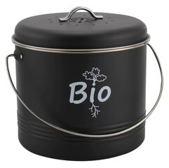 Bioatkritumu konteiners ar ogļu filtru, liels melns цена и информация | Мусорные баки | 220.lv