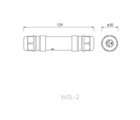 Ūdensizturīgs kabeļa savienotājs, IP68, WZL-2 cena un informācija | LED lentes | 220.lv