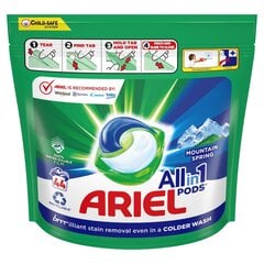 Ariel Mountain Spring Washing kapsulas, 44 gab. x 3 gab. cena un informācija | Veļas mazgāšanas līdzekļi | 220.lv