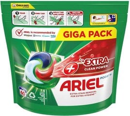 Капсулы для стирки Ariel Extra Clean, 60 шт. х 2 шт. цена и информация | Средства для стирки | 220.lv