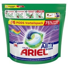 Ariel Color+ Mazgāšanas kapsulas, 36 gab. cena un informācija | Veļas mazgāšanas līdzekļi | 220.lv