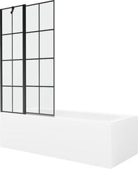 Vanna Mexen Vega ar apdari un stikla sienu, 170x70 cm + 100 cm, White+Black režģis cena un informācija | Vannas | 220.lv