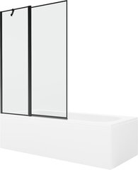 Vanna Mexen Vega ar apdari un stikla sienu, 170x70 cm + 120 cm, White+Black rāmis cena un informācija | Vannas | 220.lv