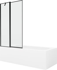 Vanna Mexen Vega ar apdari un stikla sienu, 170x70 cm + 100 cm, White+Black rāmis cena un informācija | Vannas | 220.lv