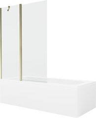 Vanna Mexen Vega ar apdari un stikla sienu, 170x70 cm + 120 cm, White+Gold/Transparent cena un informācija | Vannas | 220.lv