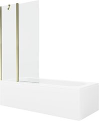 Vanna Mexen Vega ar apdari un stikla sienu, 170x70 cm + 100 cm, White+Gold/Transparent cena un informācija | Vannas | 220.lv