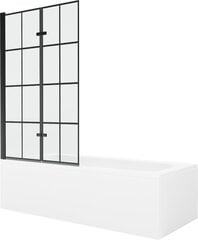 Vanna Mexen Vega ar apdari un stikla sienu, 180x80 cm + 100 cm (II), White+Black režģis cena un informācija | Vannas | 220.lv