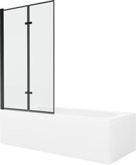 Vanna Mexen Vega ar apdari un stikla sienu, 170x70 cm + 100 cm (II), White+Black rāmis cena un informācija | Vannas | 220.lv