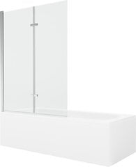 Vanna Mexen Vega ar apdari un stikla sienu, 170x70 cm + 120 cm (II), White+Chrome/Transparent cena un informācija | Vannas | 220.lv