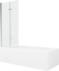 Vanna Mexen Vega ar apdari un stikla sienu, 170x70 cm + 80 cm (II), White+Chrome/Transparent cena un informācija | Vannas | 220.lv