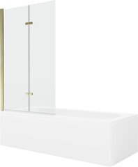 Vanna Mexen Vega ar apdari un stikla sienu, 160x70 cm + 100 cm (II), White+Gold/Transparent cena un informācija | Vannas | 220.lv