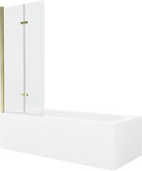 Vanna Mexen Vega ar apdari un stikla sienu, 160x70 cm + 80 cm (II), White+Gold/Transparent cena un informācija | Vannas | 220.lv