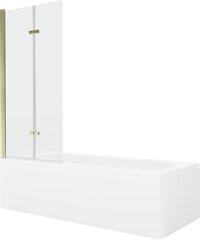 Vanna Mexen Vega ar apdari un stikla sienu, 150x70 cm + 80 cm (II), White+Gold/Transparent cena un informācija | Vannas | 220.lv