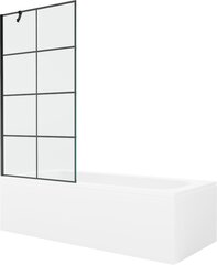 Vonia Mexen Vega su apdaila ir stiklo sienele, 180x80 cm + 90 cm, White+Black grid цена и информация | Ванны | 220.lv