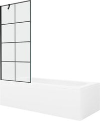 Vonia Mexen Vega su apdaila ir stiklo sienele, 180x80 cm + 80 cm, White+Black grid цена и информация | Ванны | 220.lv