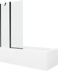 Vonia Mexen Vega su apdaila ir stiklo sienele, 180x80 cm + 100 cm, White+Black/Transparent цена и информация | Ванны | 220.lv