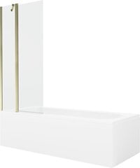 Vanna Mexen Vega ar apdari un stikla sienu, 170x70 cm + 80 cm, White+Gold/Transparent cena un informācija | Vannas | 220.lv