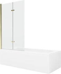 Vanna Mexen Vega ar apdari un stikla sienu, 180x80 cm + 100 cm (II), White+Gold/Transparent cena un informācija | Vannas | 220.lv